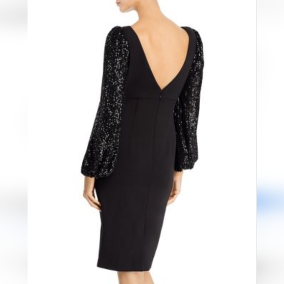 ElizaJ. Sequin Balloon-Sleeve Sheath Dress.Size 2 pit to pit 15" stretch new/n.t - Picture 1 of 8